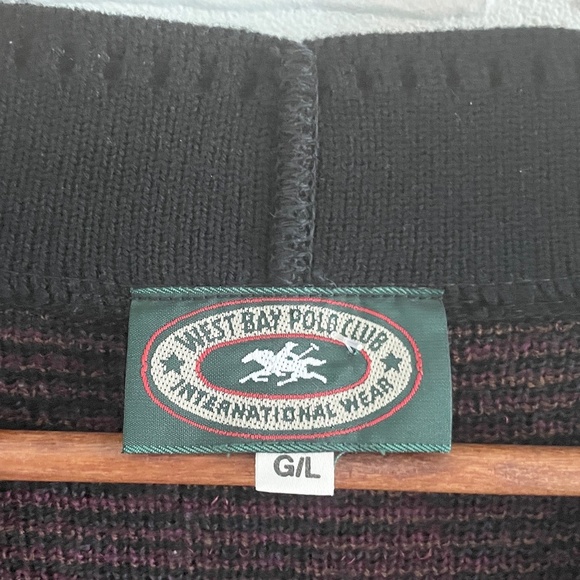 Vintage Knit Sweater Cardigan 3D knit Grandpa Dad energy Kurt Cobain Black Tan L - Picture 13 of 13